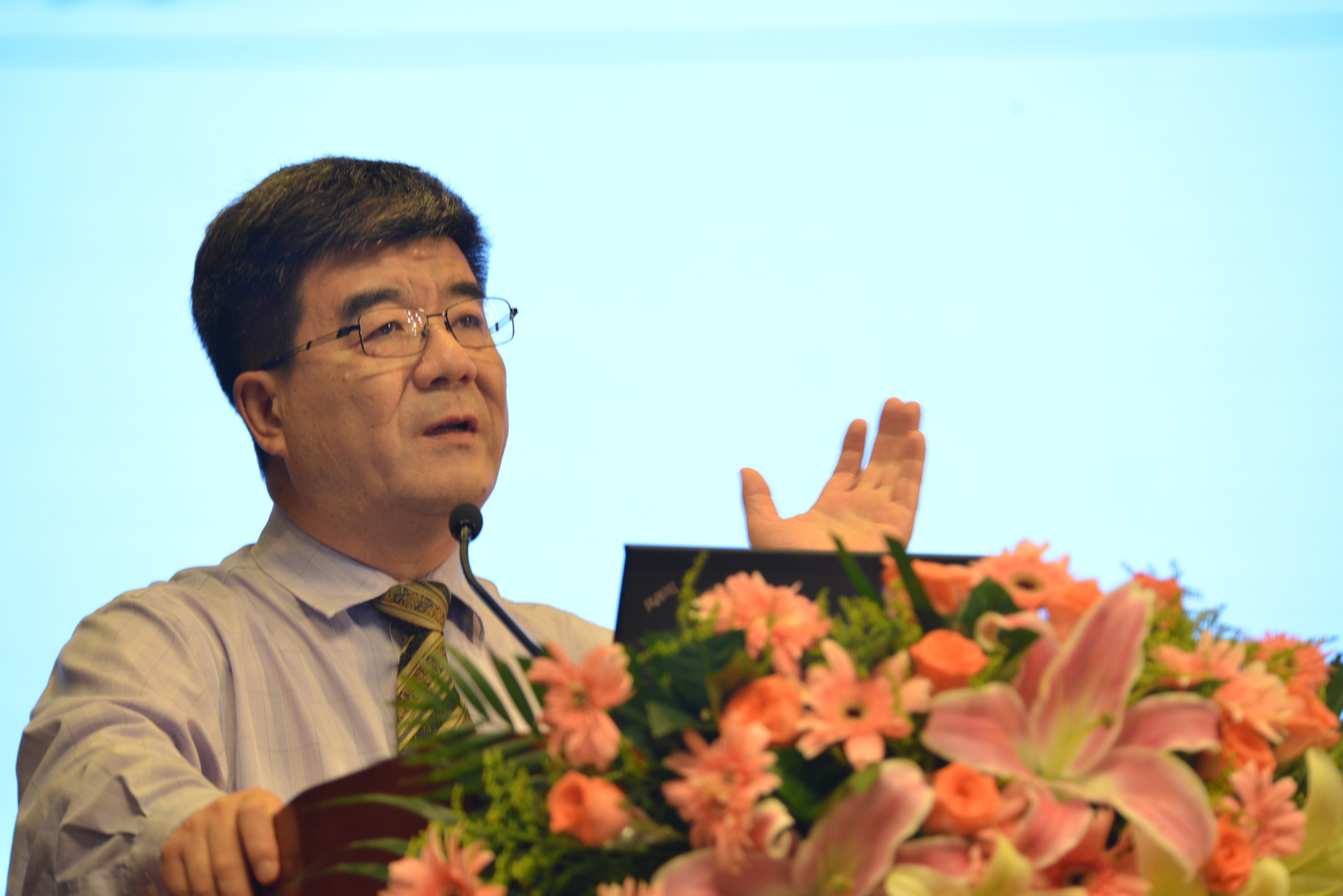 The distinguished Chinese economist Wen Hai at keynote speeches